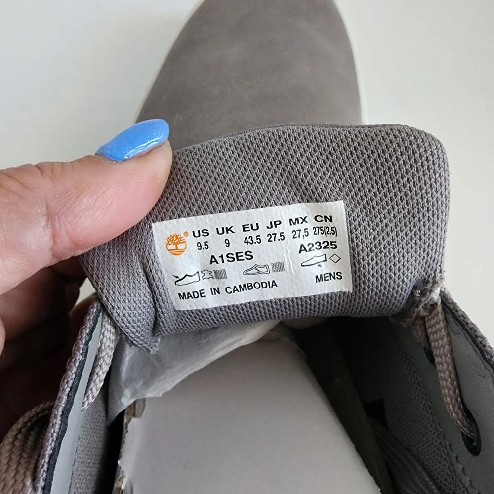 Timberland Davis Square Chukka Mens 9.5 Medium Grey Leather Canvas Boots NEW